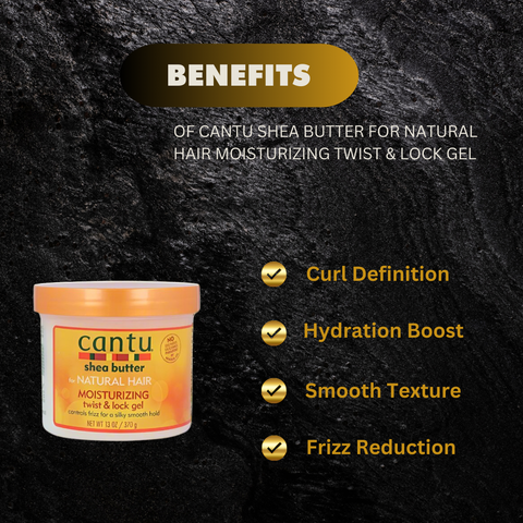 Cantu Shea Butter for Natural Hair Moisturizing Twist & Lock Gel 13 oz