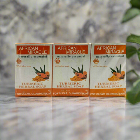 African Miracle Naturally Essential Turmeric Herbal Soap 1 Pcs