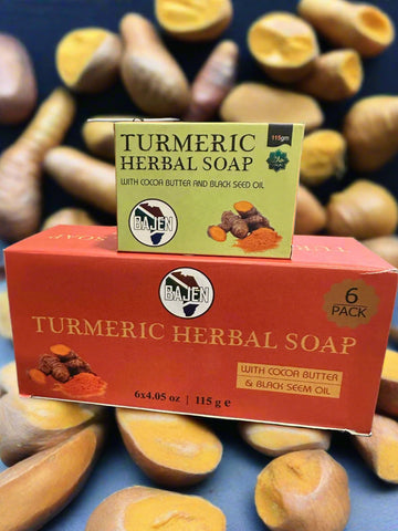 Bajen Turmeric Herbal Soap  With Cocoa Butter and Black Seed Oil 115 Grm